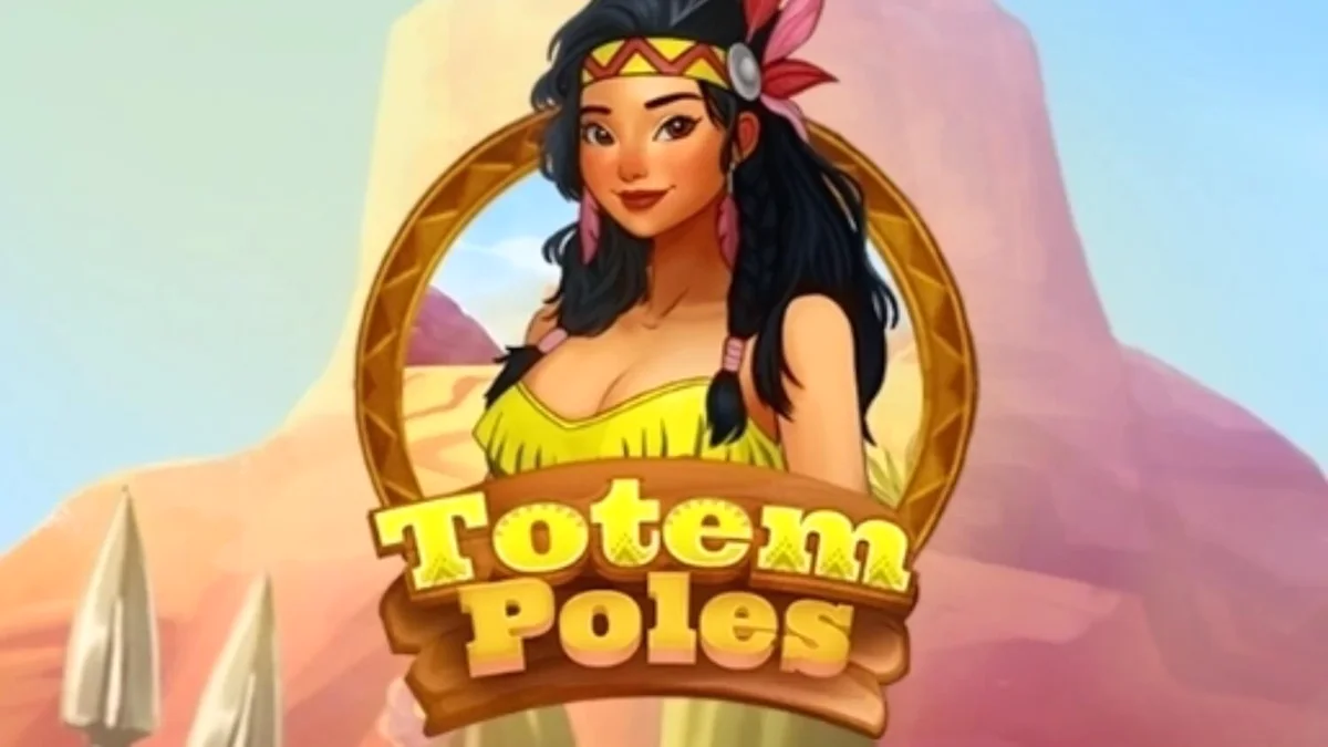 Tampilan visual slot Totem Poles dengan simbol totem dan latar belakang hutan.